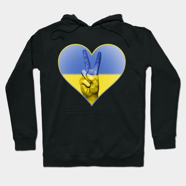 Ukrainian flag inside a heart Hoodie by tashashimaa